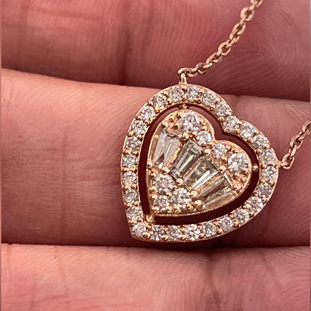 Rose gold diamond heart - Picture 4 of 6